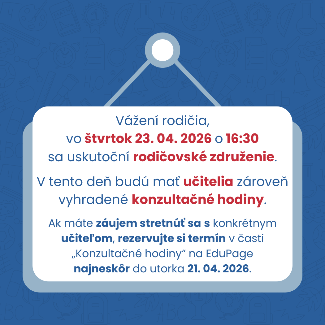 23. 04. 2026 – Rodičovské združenie